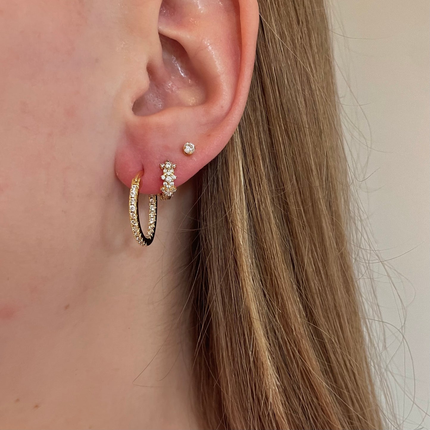 Medium diamond hoops