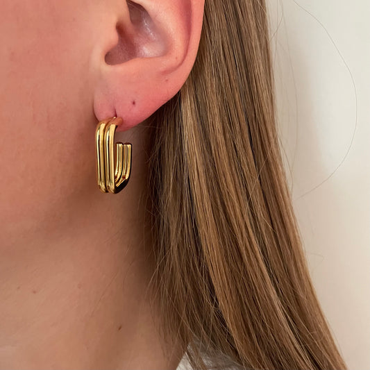 Double rectangle earrings