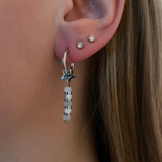 Star-pearl earrings