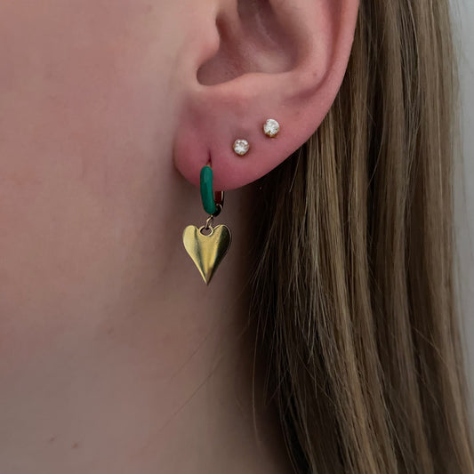 Love language earrings - green