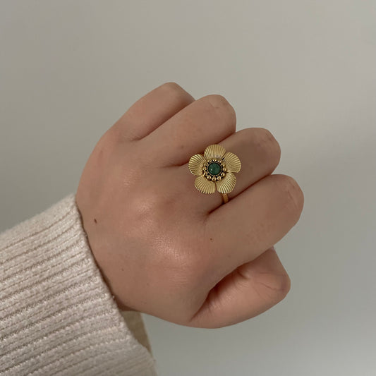 Small flower ring - Green