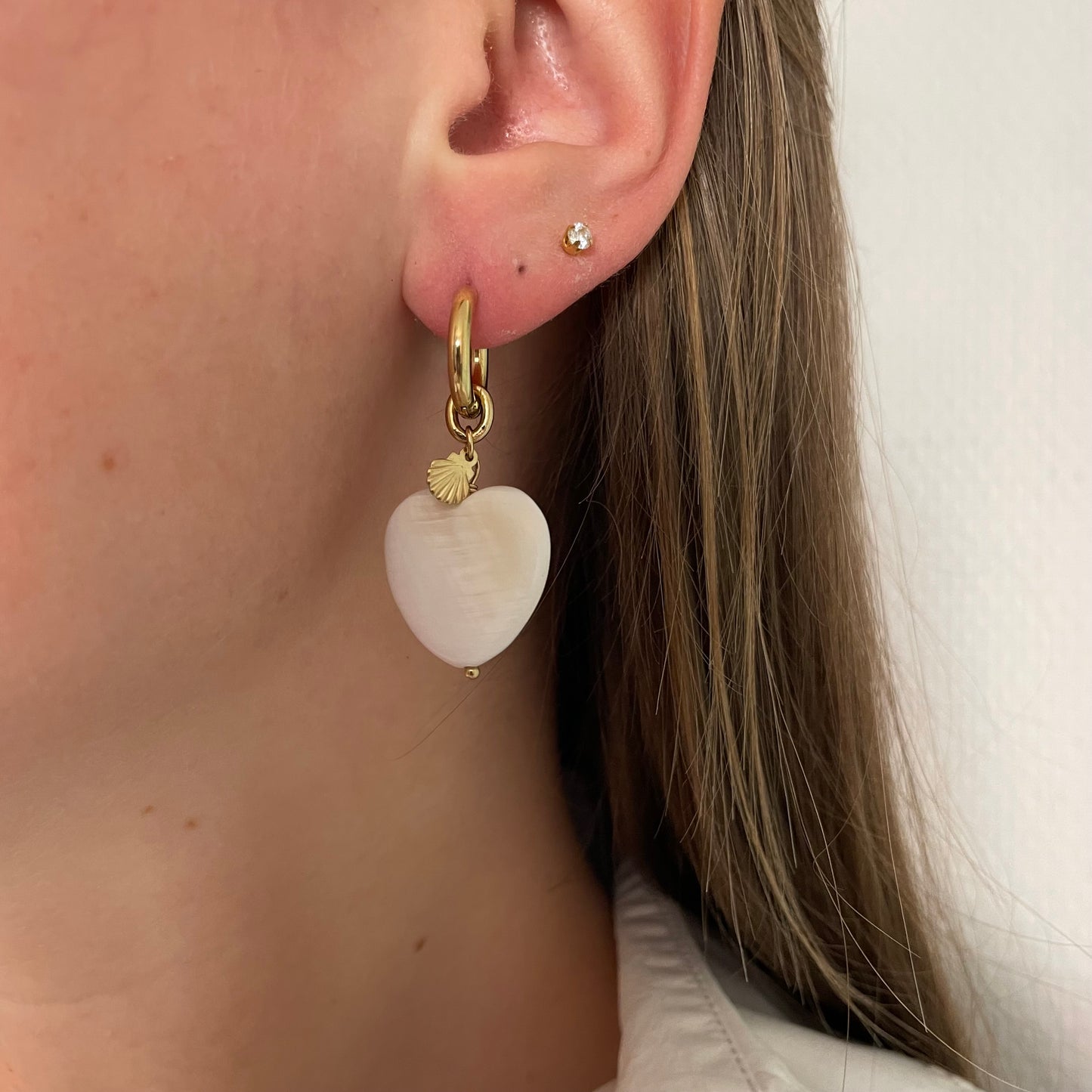 Heart-shell earrings