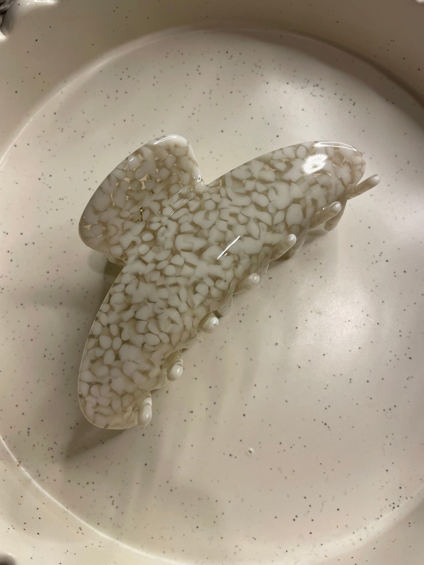White freckled hairclip