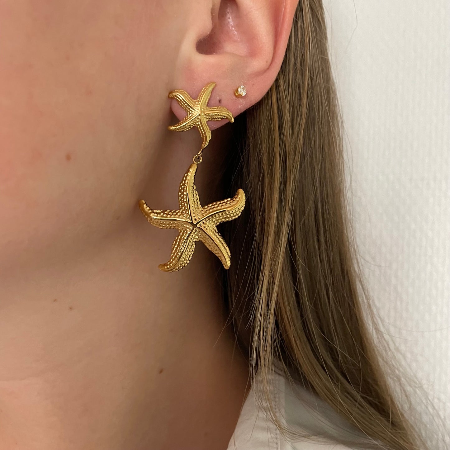 Double starfish earrings