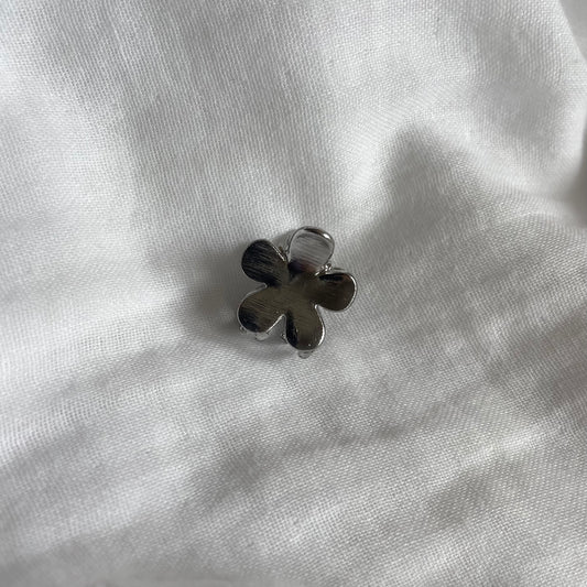 Mini flower clip - silver