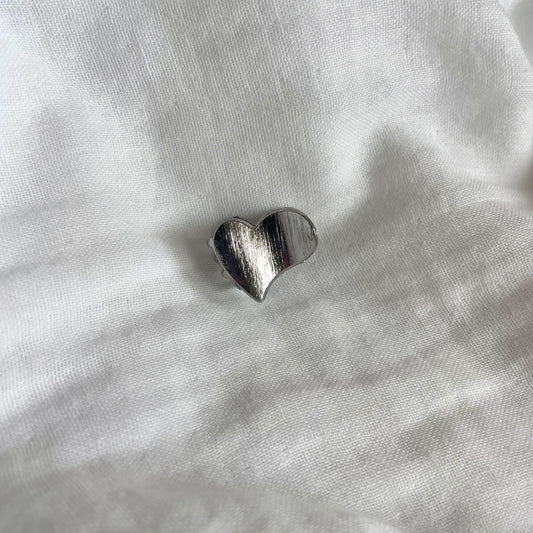 Mini heart clip - silver
