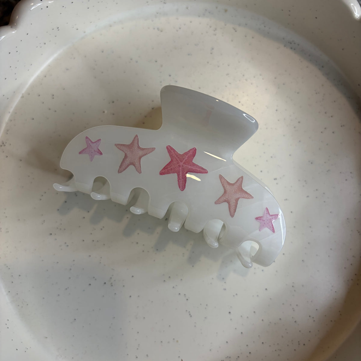 Pink stars hairclip