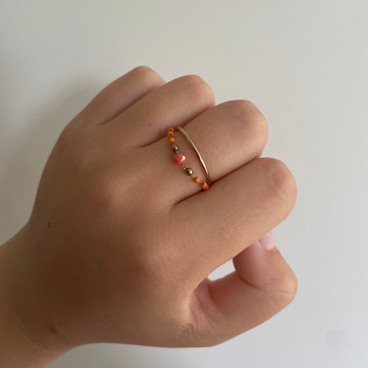 Orange pearl ring