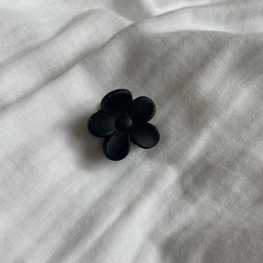 Mini flower clip - black