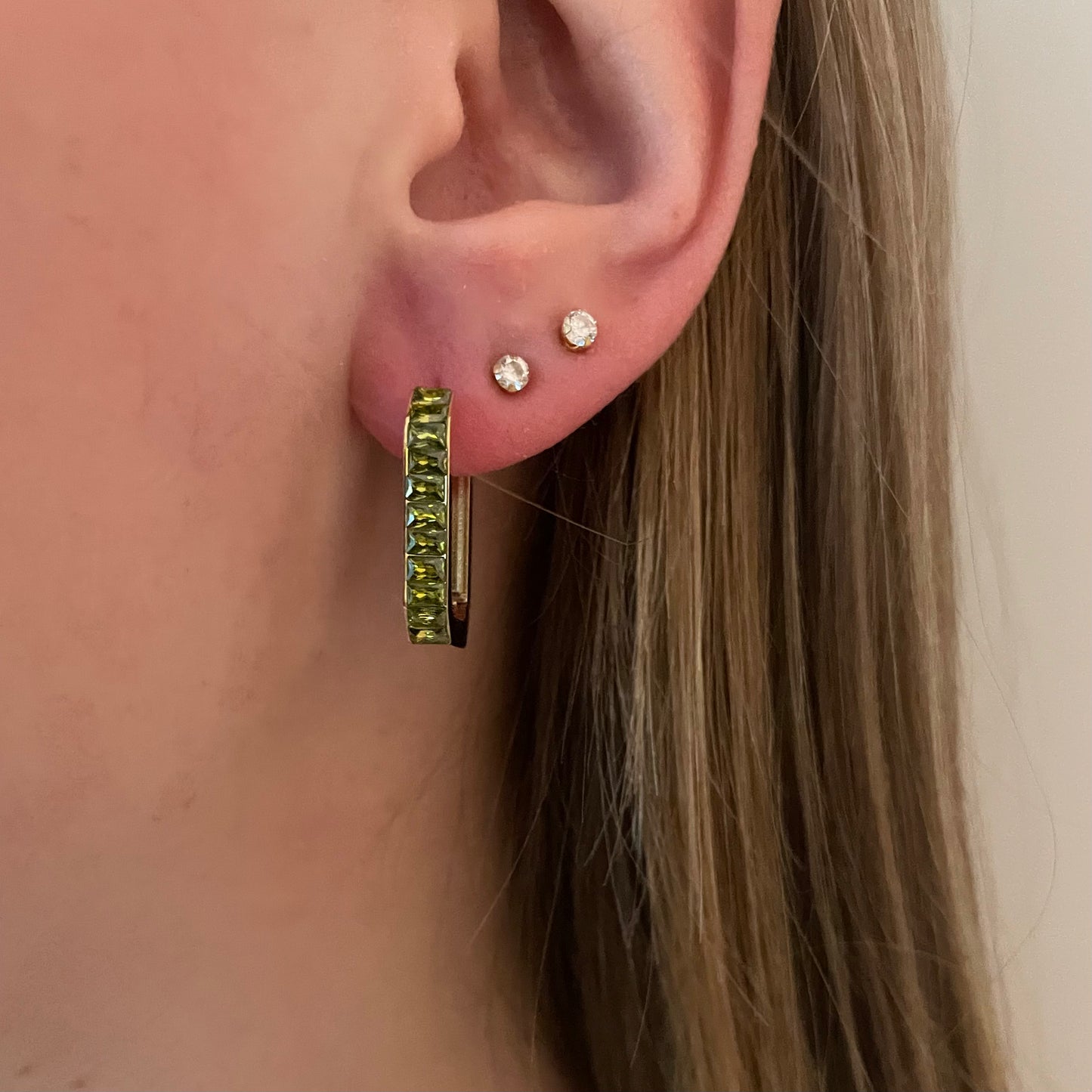 Florentine earring - green (1stuk)