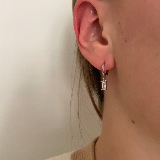 Diamond rectangle earrings