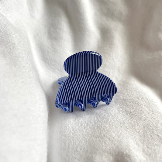 Blue striped hairclip - mini