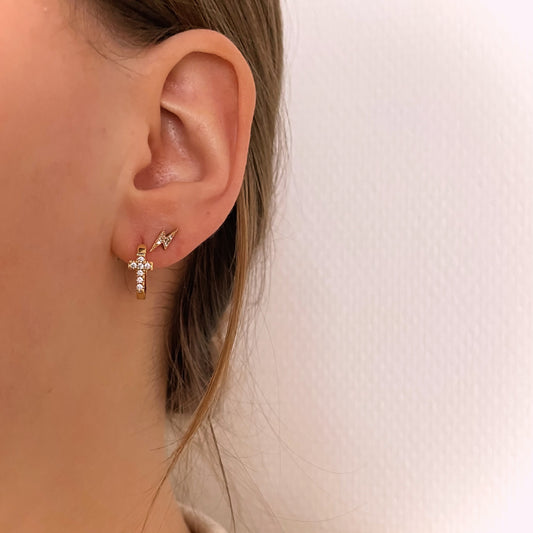 Diamond cross earrings