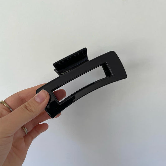 Black rectangle hairclip