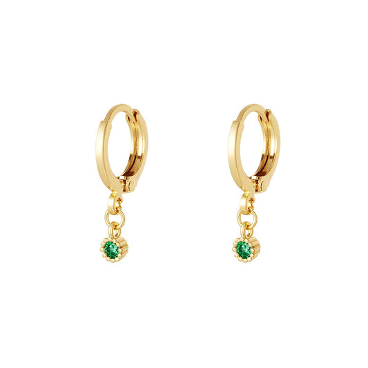 Green dot earrings