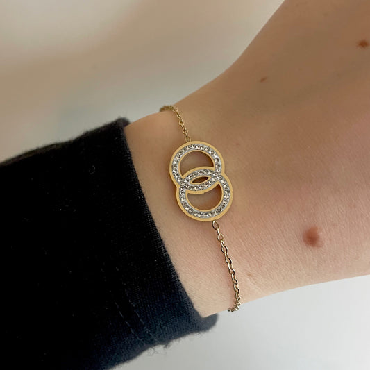 Double circle bracelet- gold