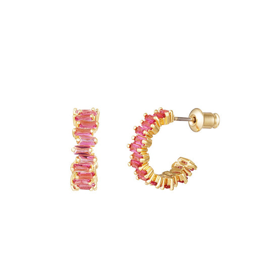 Pink zircon earrings