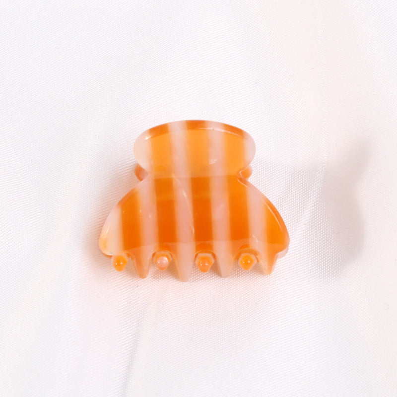 Orange striped hairclip - mini