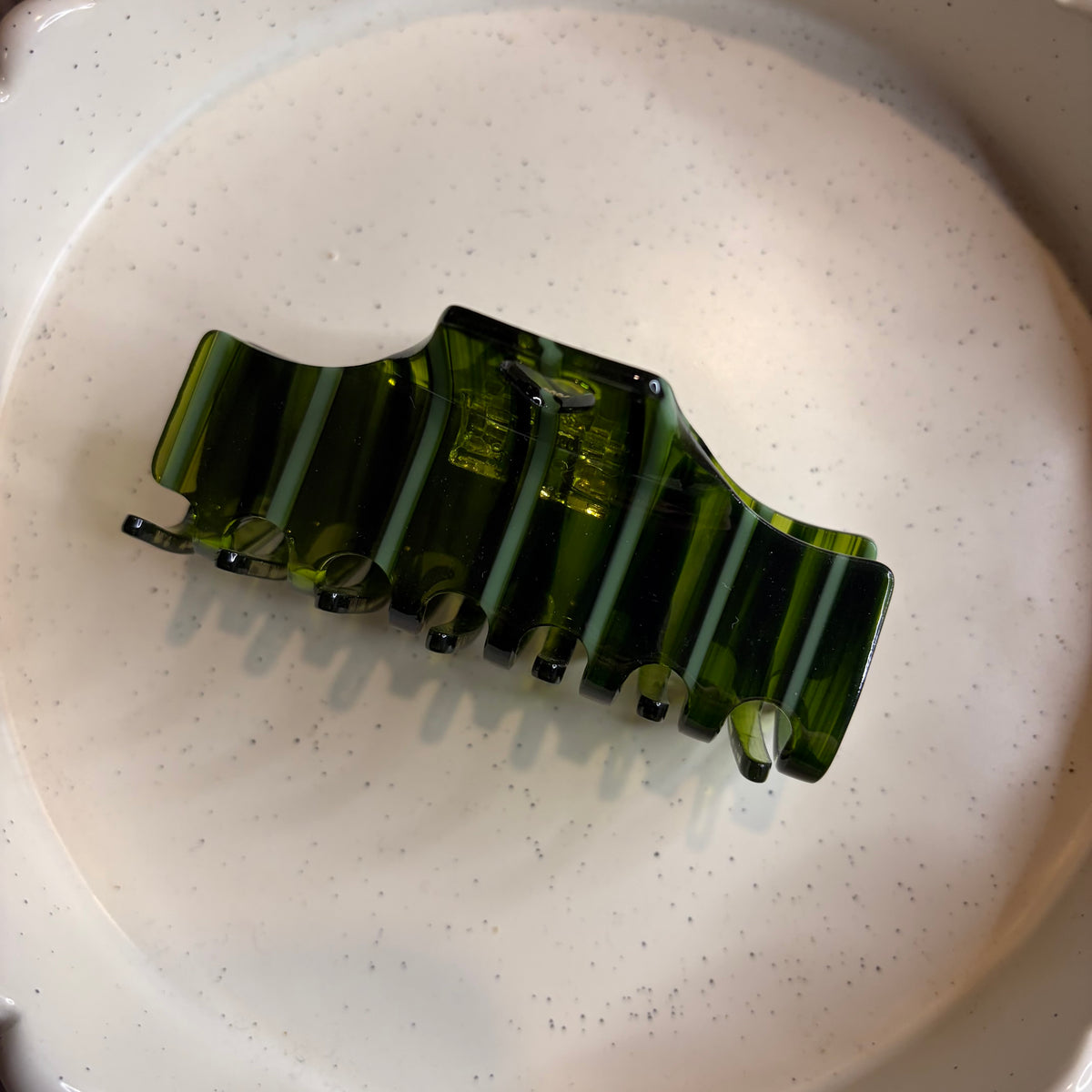 Green striped hairclip