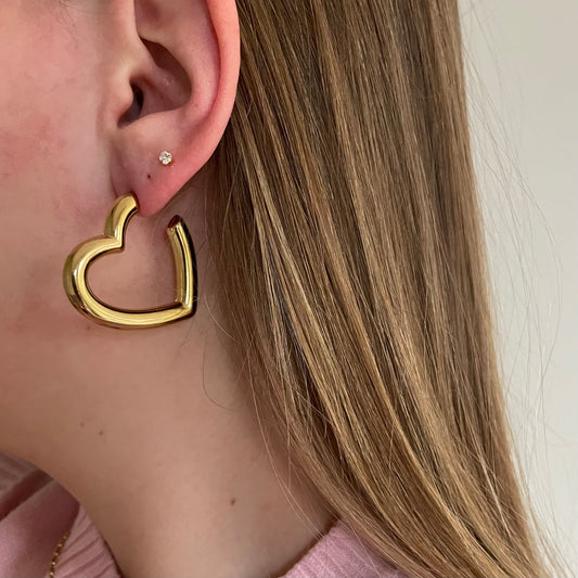 Statement heart earrings