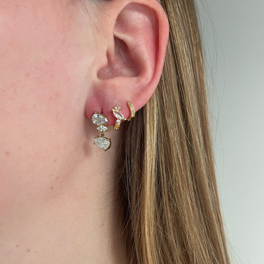 Triple diamond earrings