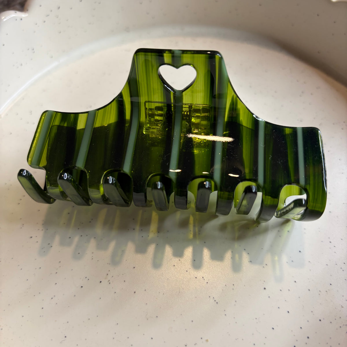 Green striped hairclip
