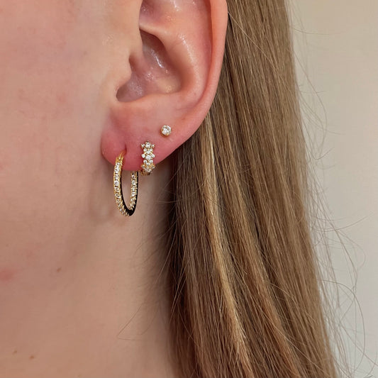 Medium diamond hoops