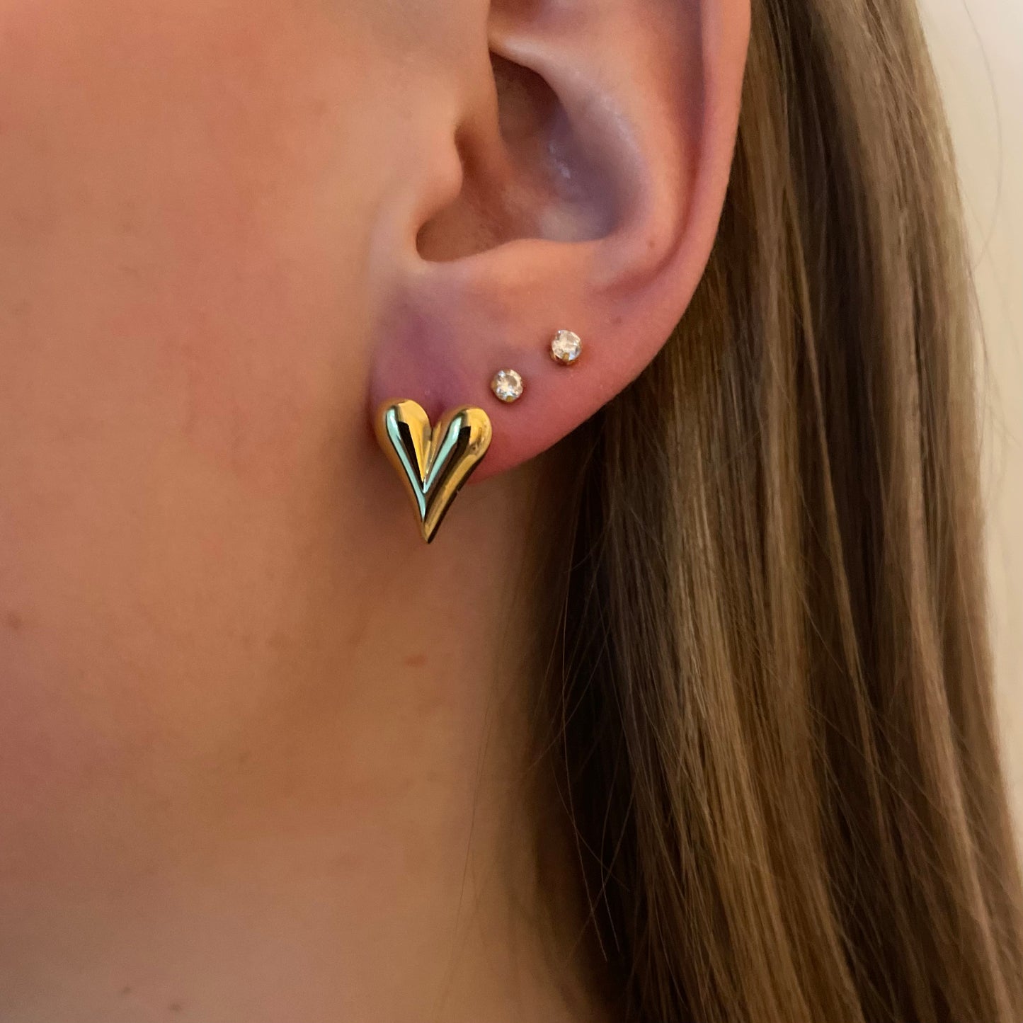 Heart earstuds