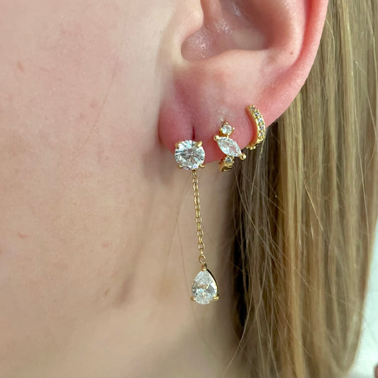 Diamond chain earrings