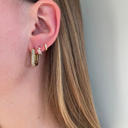 Diamond rectangle earrings