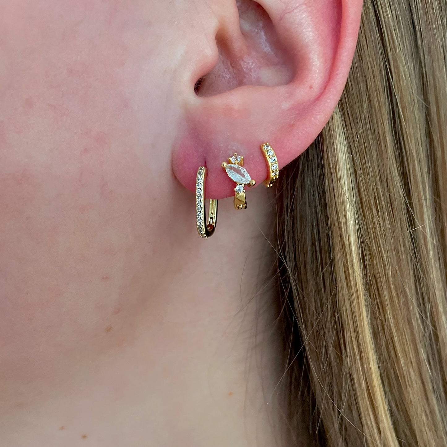 Small diamond rectangle hoops