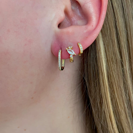 Small diamond rectangle hoops