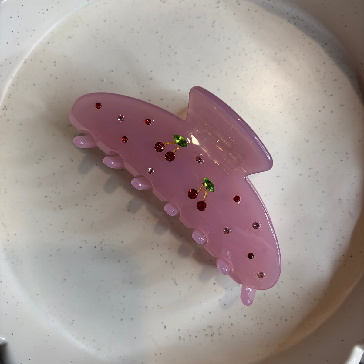 Cherry pink hairclip
