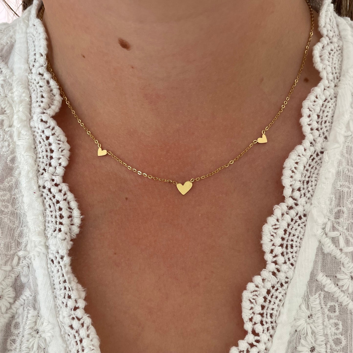 Triple hearts neckace