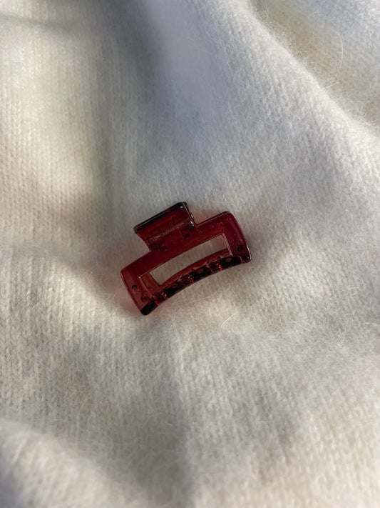 Burgundy rectangle hairclip