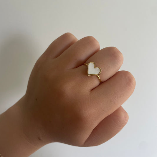 White heart ring