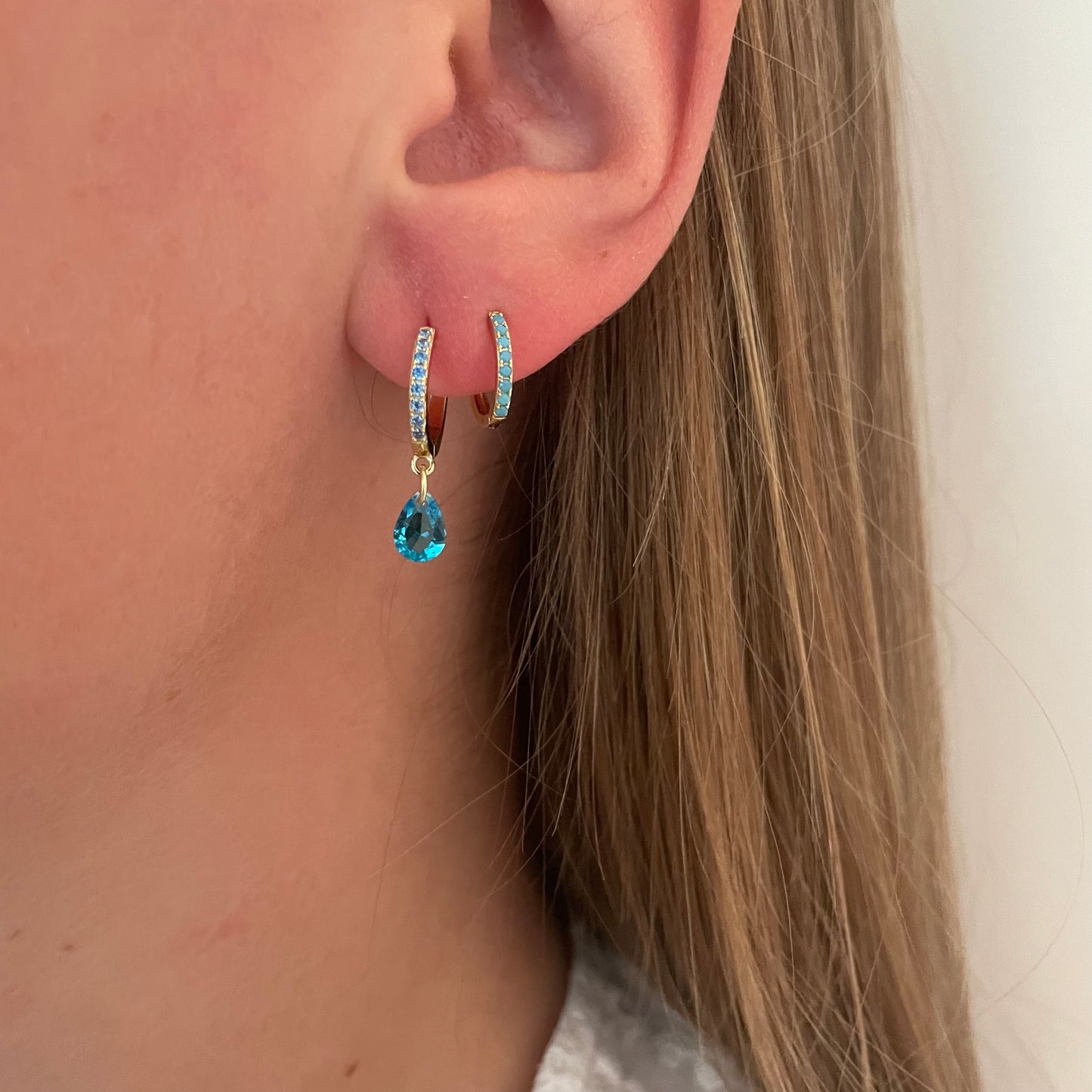 Turquoise diamond earring (1stuk)