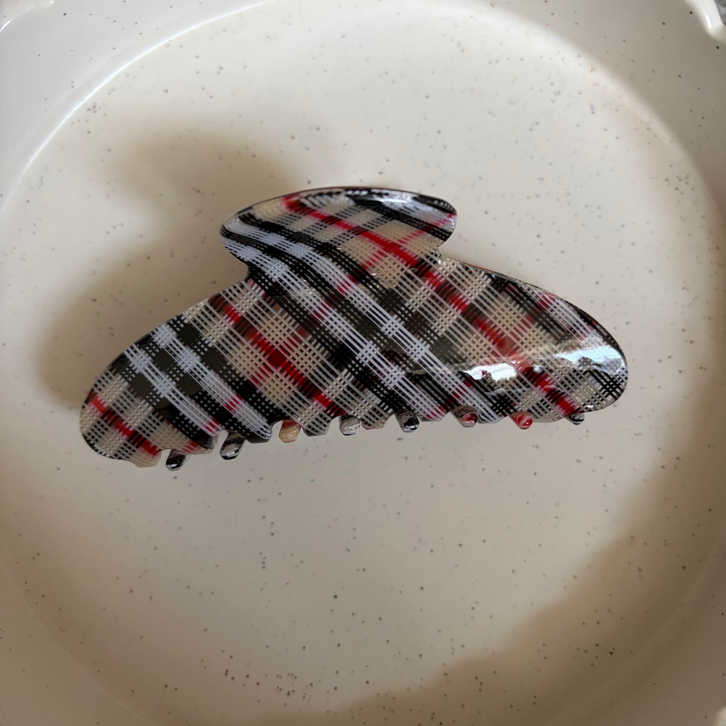 Classic check hairclip