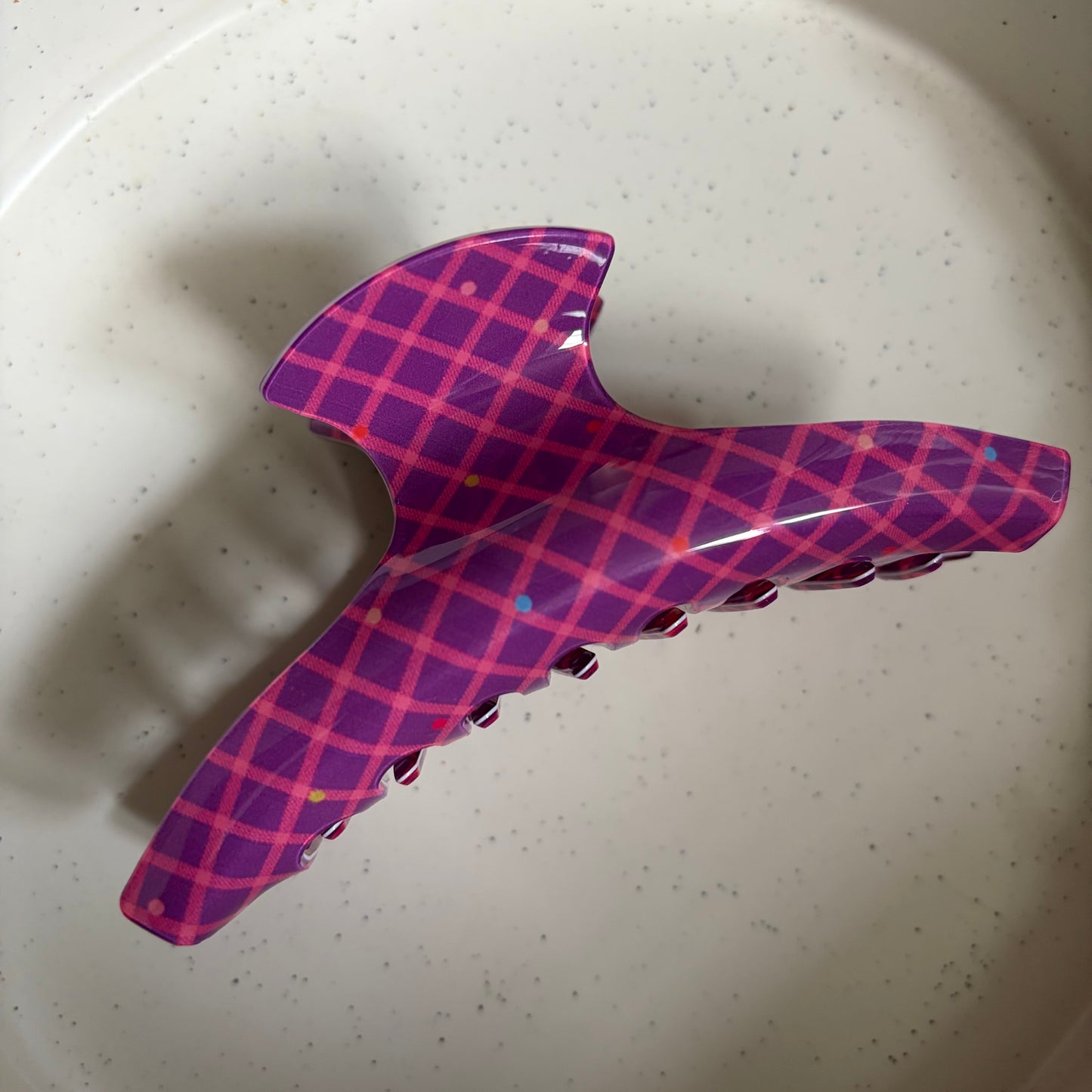 Purple fuchsia check