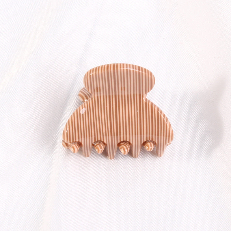 Brown striped hairclip - mini