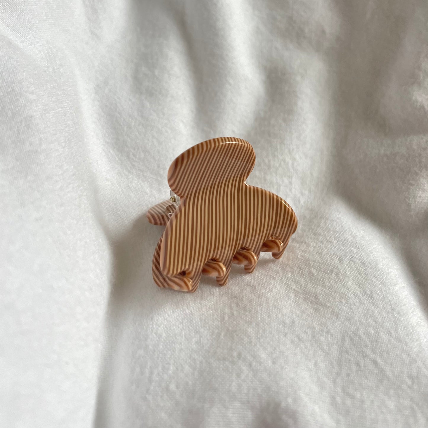 Brown striped hairclip - mini